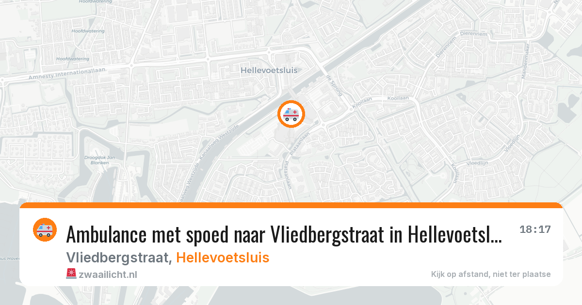Ambulance met spoed naar Vliedbergstraat in Hellevoetsluis — 12 jun 2026