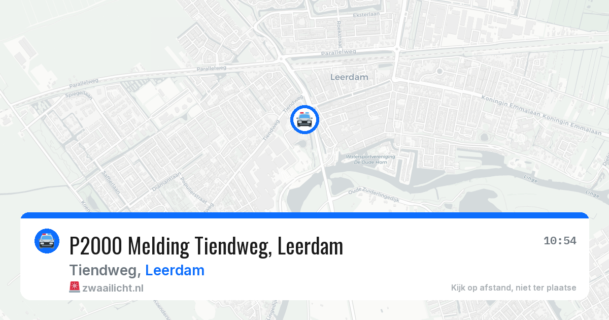 P2000 Melding Tiendweg, Leerdam — 25 jun 2026