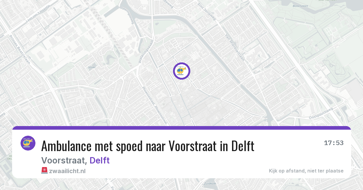 Ambulance met spoed naar Voorstraat in Delft — 6 mrt 2026