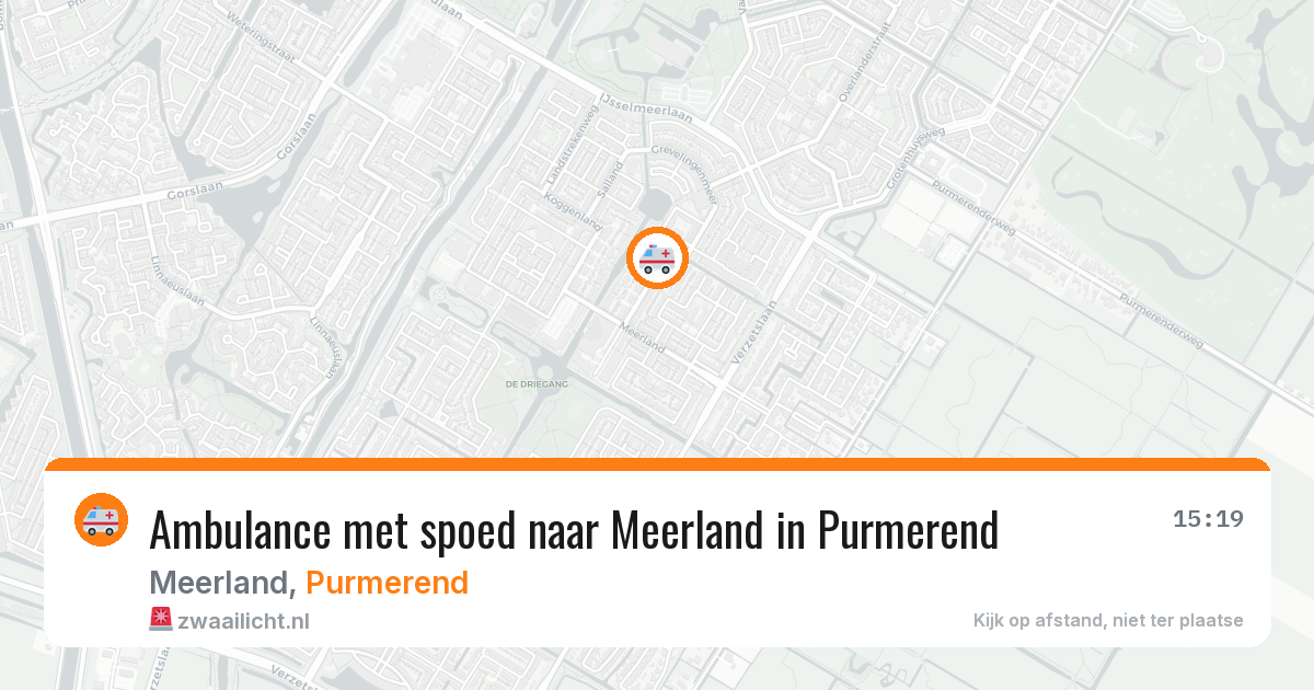 Ambulance met spoed naar Meerland in Purmerend — 4 aug 2026