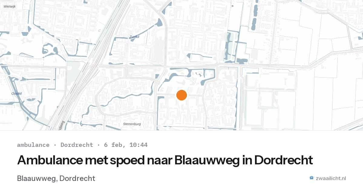 Ambulance met spoed naar Blaauwweg in Dordrecht — 6 feb 2026