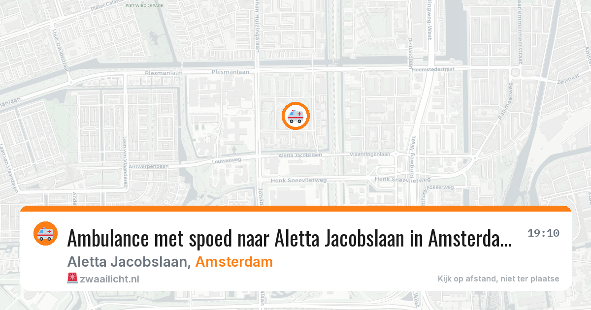 Ambulance met spoed naar Aletta Jacobslaan in Amsterdam — 11 aug 2026