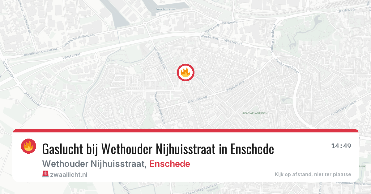 Gaslucht bij Wethouder Nijhuisstraat in Enschede — 2 aug 2026