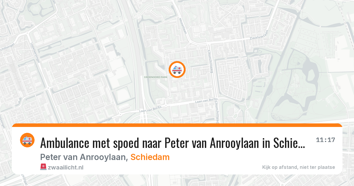 Ambulance met spoed naar Peter van Anrooylaan in Schiedam — 5 aug 2026