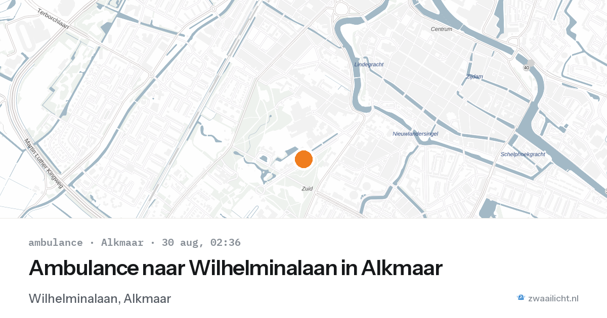 Ambulance naar Wilhelminalaan in Alkmaar — 30 aug 2026