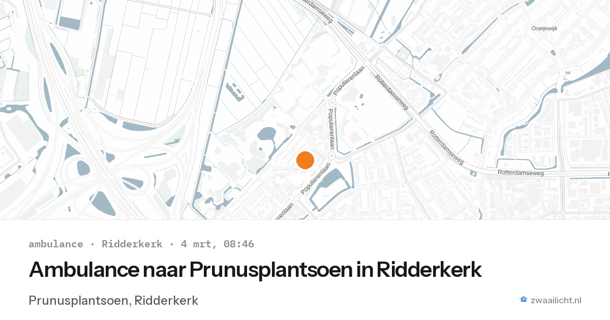 Ambulance naar Prunusplantsoen in Ridderkerk — 4 mrt 2026