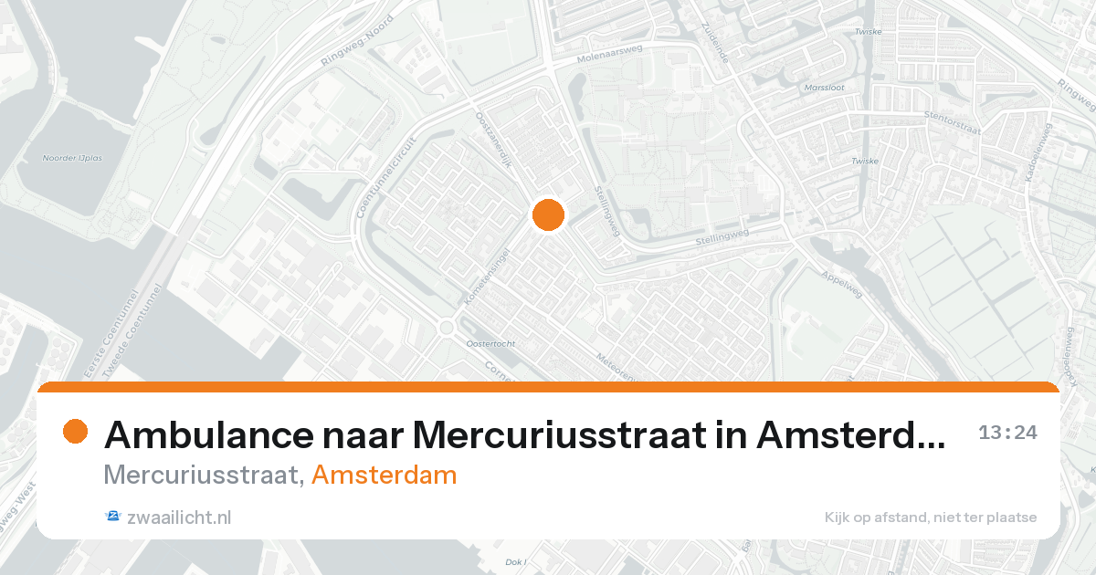 Ambulance naar Mercuriusstraat in Amsterdam — 15 jun 2026
