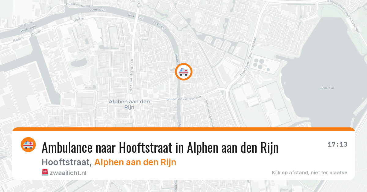 Ambulance naar Hooftstraat in Alphen aan den Rijn — 13 aug 2026