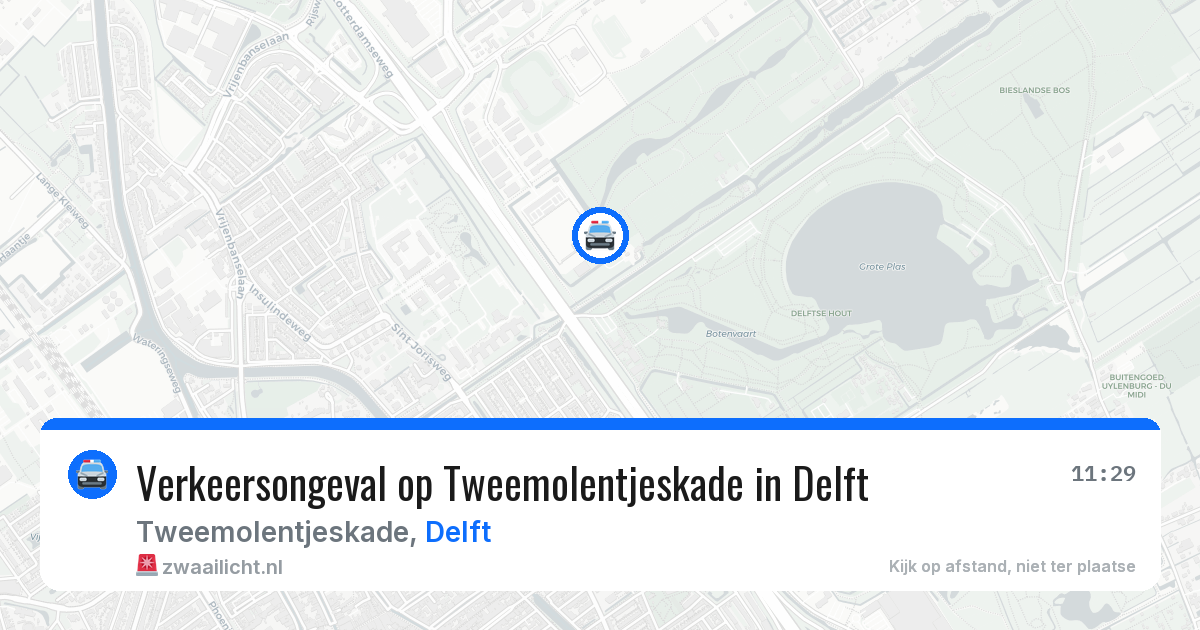 Verkeersongeval op Tweemolentjeskade in Delft — 1 aug 2026