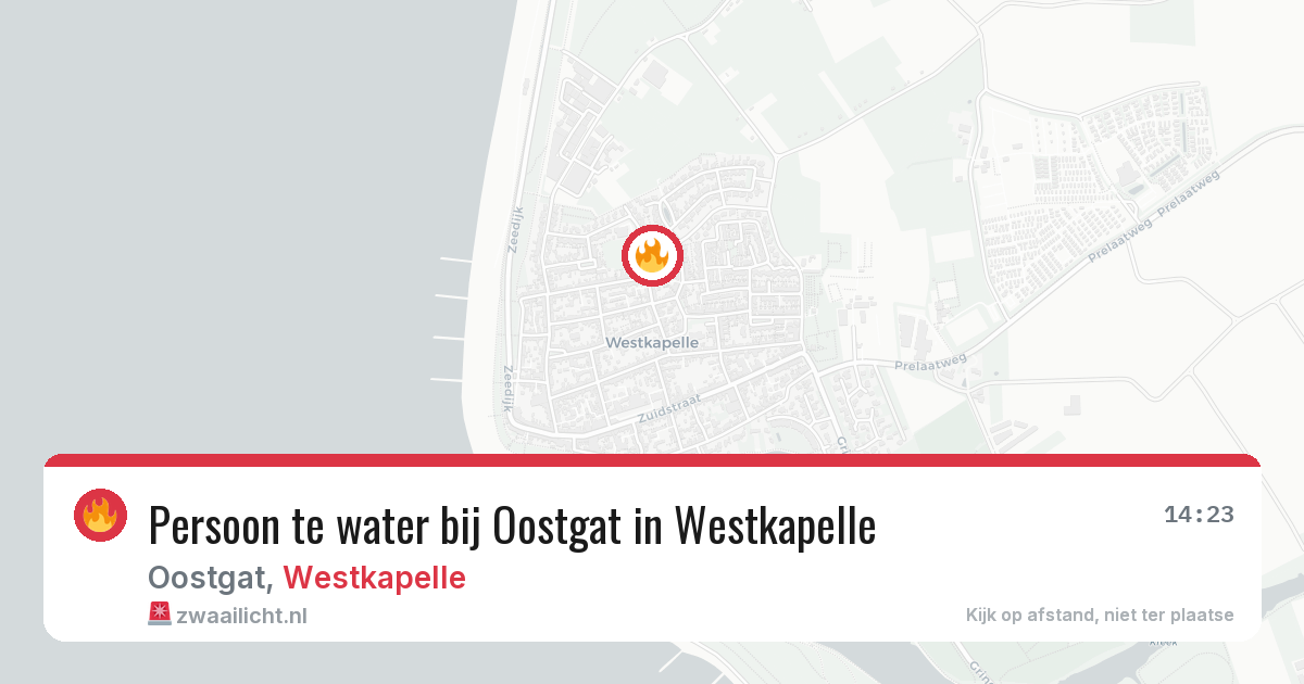 Persoon te water bij Oostgat in Westkapelle — 6 aug 2026