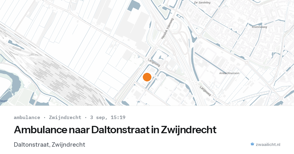 Ambulance naar Daltonstraat in Zwijndrecht — 3 sep 2026