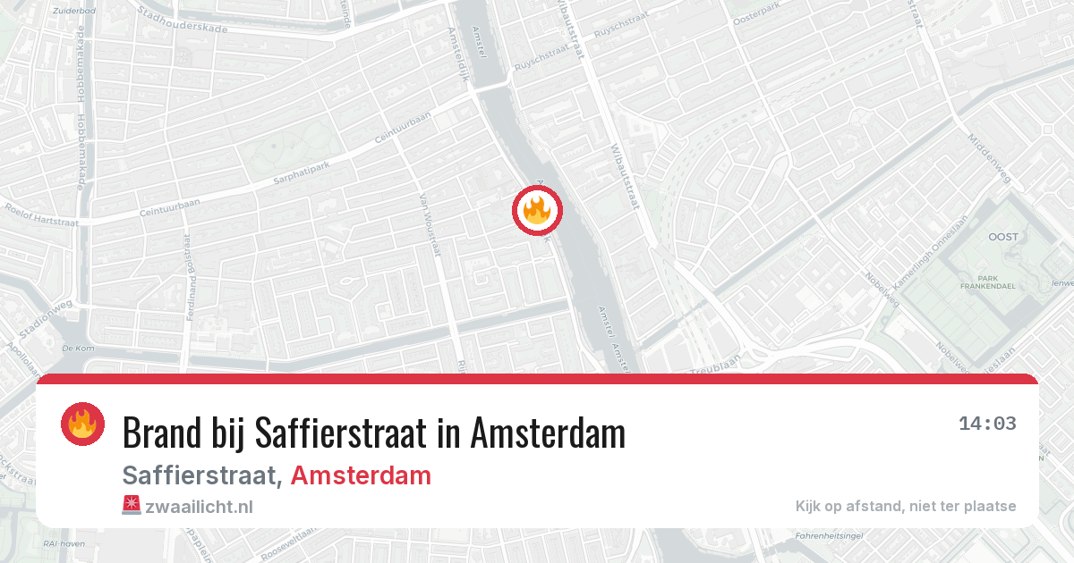 Brand bij Saffierstraat in Amsterdam — 9 jul 2026