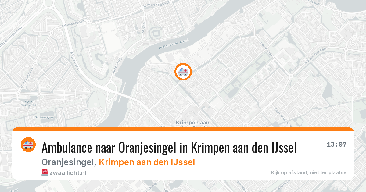 Ambulance naar Oranjesingel in Krimpen aan den IJssel — 10 mei 2026