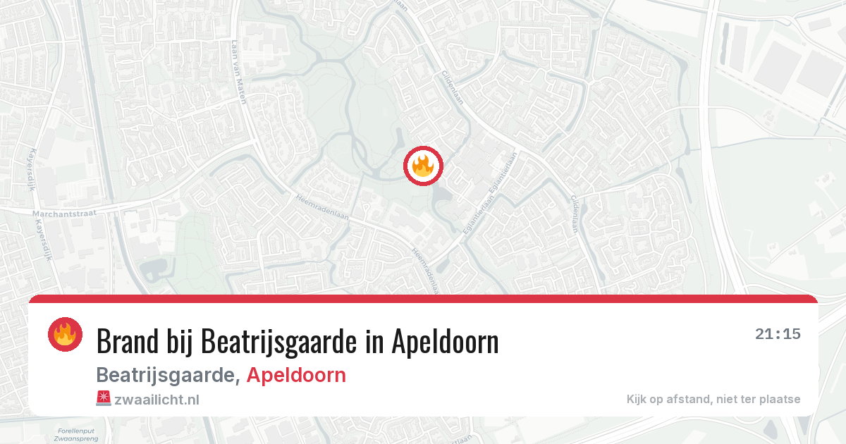 Brand bij Beatrijsgaarde in Apeldoorn — 6 aug 2026