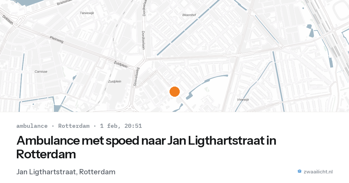 Ambulance met spoed naar Jan Ligthartstraat in Rotterdam — 1 feb 2026