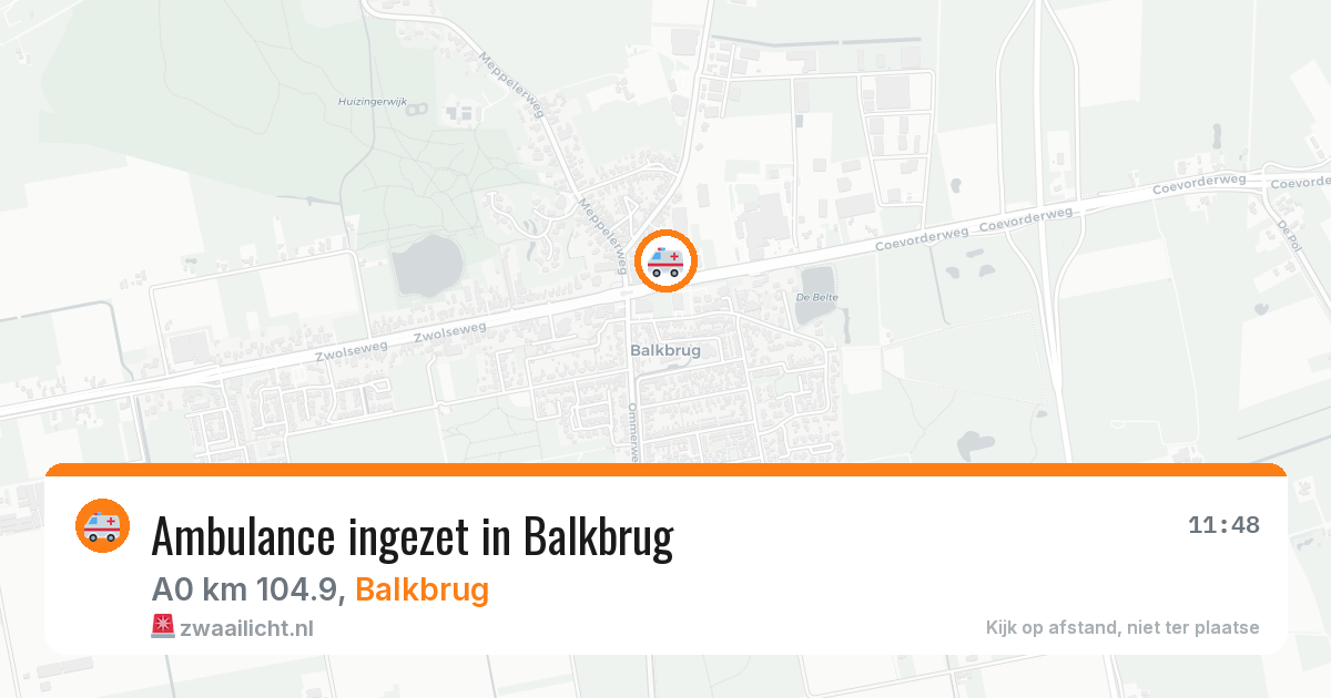Ambulance ingezet in Balkbrug — 30 jul 2026