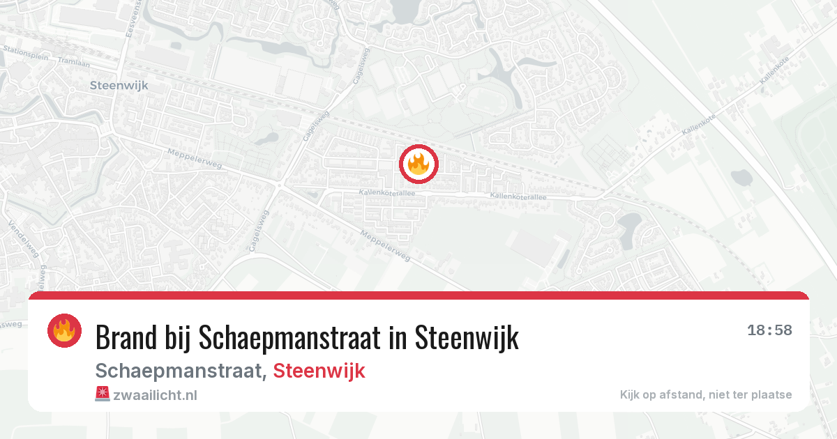 Brand bij Schaepmanstraat in Steenwijk — 11 mei 2026