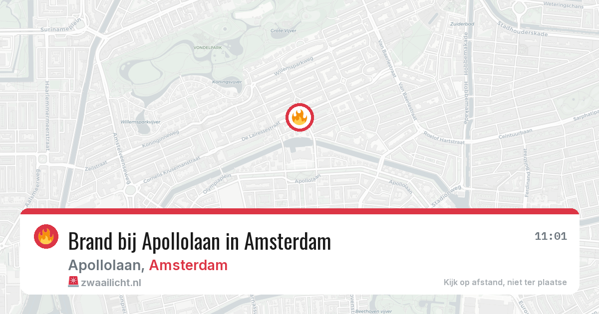 Brand bij Apollolaan in Amsterdam — 12 jul 2026