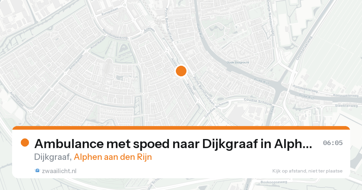 Ambulance met spoed naar Dijkgraaf in Alphen aan den Rijn — 23 aug 2026