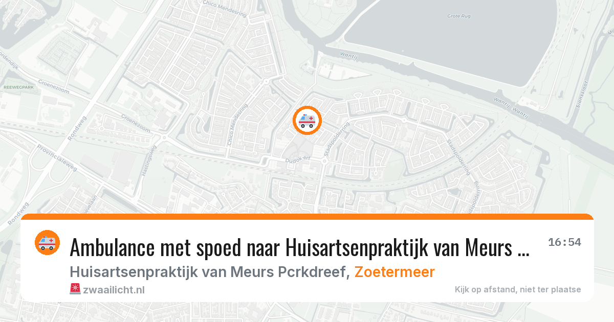 Ambulance met spoed naar Huisartsenpraktijk van Meurs Pcrkdreef in Zoetermeer — 6 jul 2026