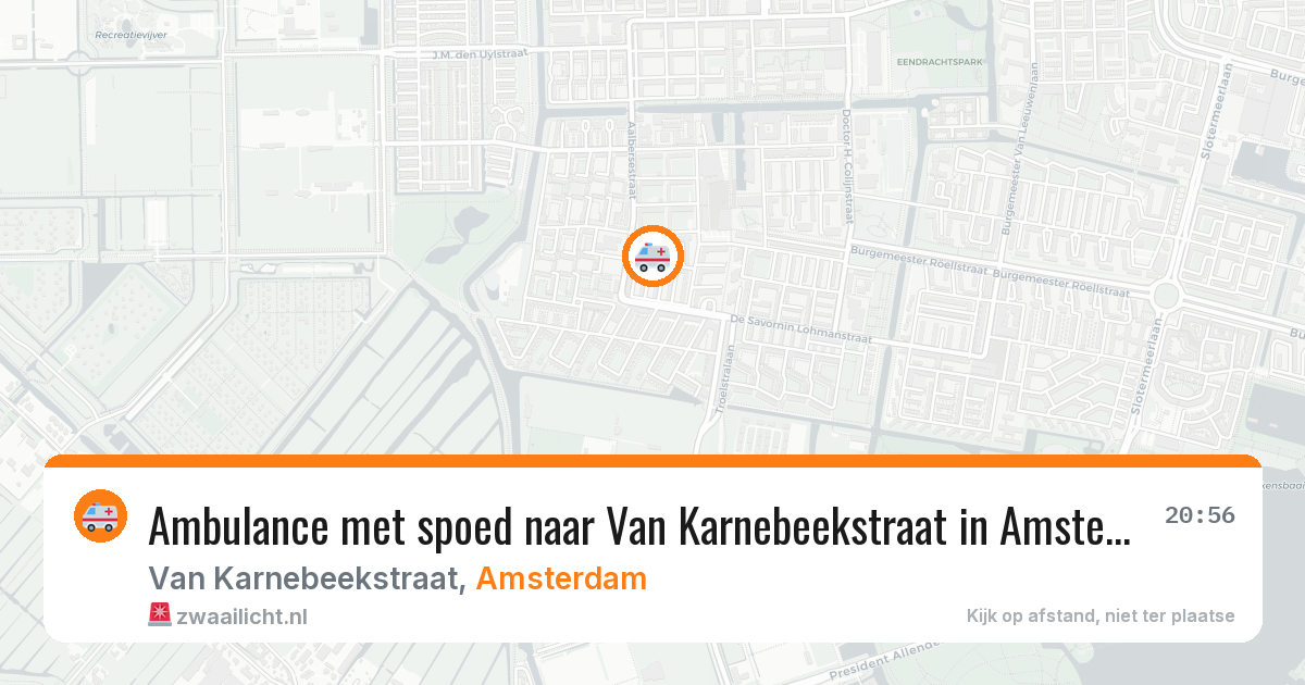 Ambulance met spoed naar Van Karnebeekstraat in Amsterdam — 11 mei 2026