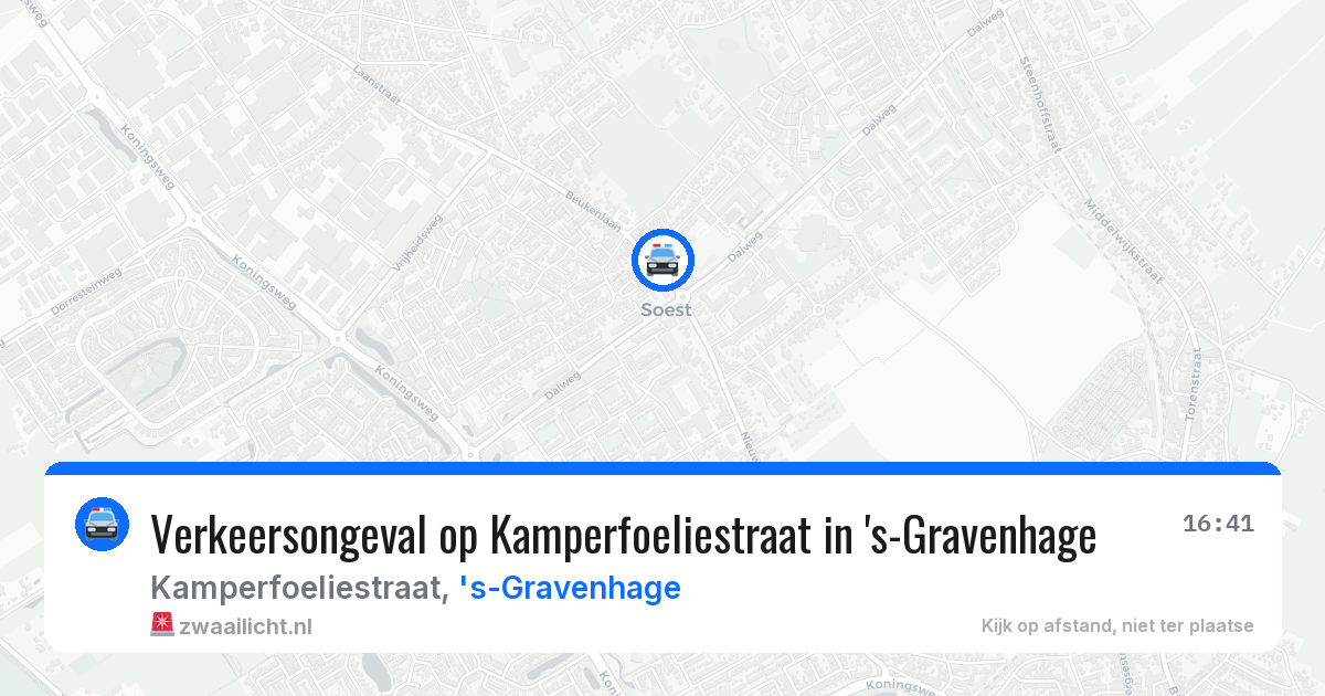 Verkeersongeval op Kamperfoeliestraat in 's-Gravenhage — 3 apr 2026