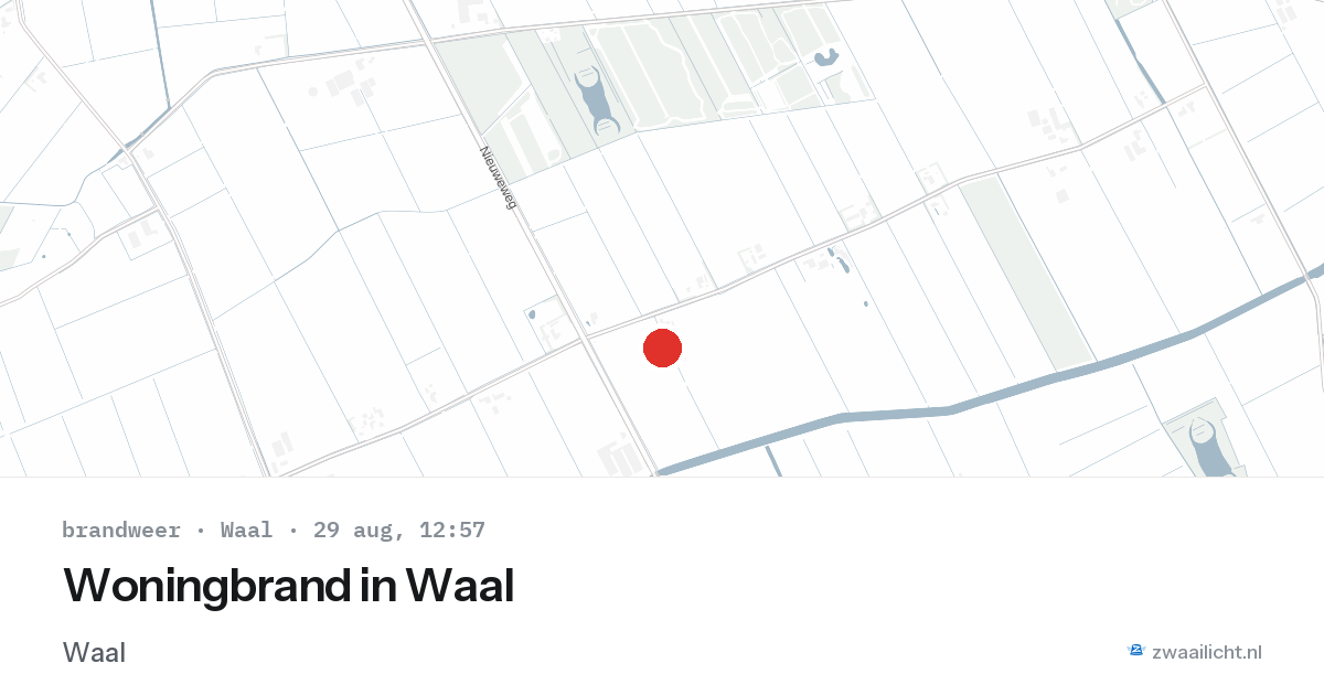 Woningbrand in Waal — 29 aug 2026