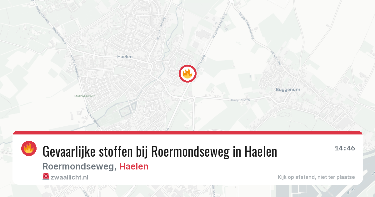Gevaarlijke stoffen bij Roermondseweg in Haelen — 17 apr 2026