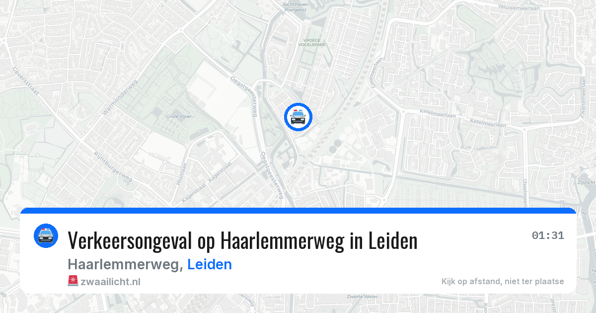Verkeersongeval op Haarlemmerweg in Leiden — 6 jun 2026