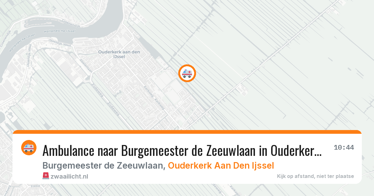 Ambulance naar Burgemeester de Zeeuwlaan in Ouderkerk Aan Den Ijssel — 23 mrt 2026