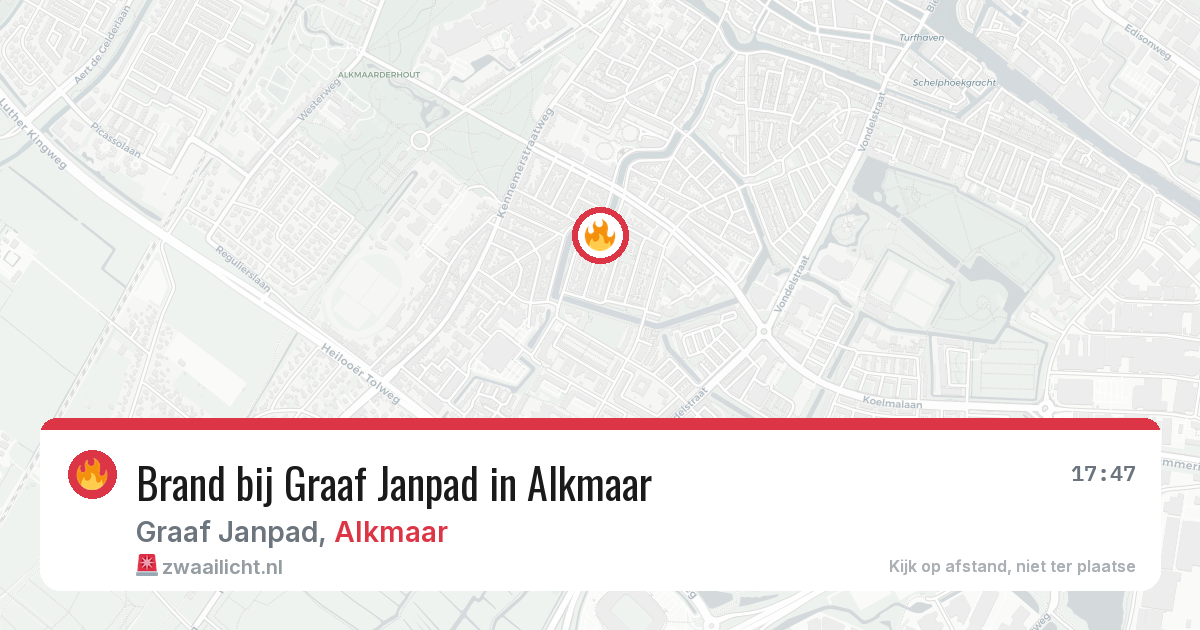 Brand bij Graaf Janpad in Alkmaar — 29 jul 2026