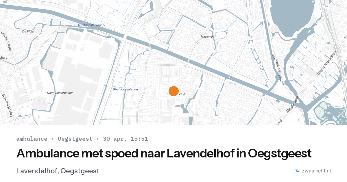 Ambulance met spoed naar Lavendelhof in Oegstgeest — 30 apr 2026