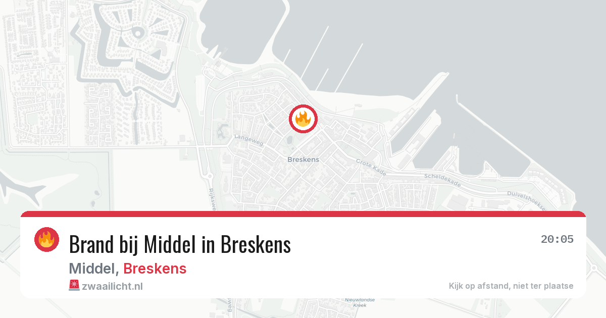 Brand bij Middel in Breskens — 24 mei 2026