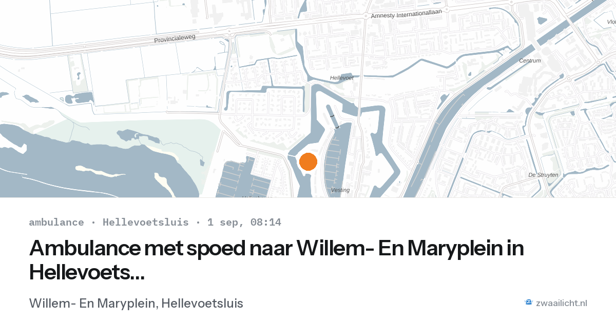 Ambulance met spoed naar Willem- En Maryplein in Hellevoetsluis — 1 sep 2026