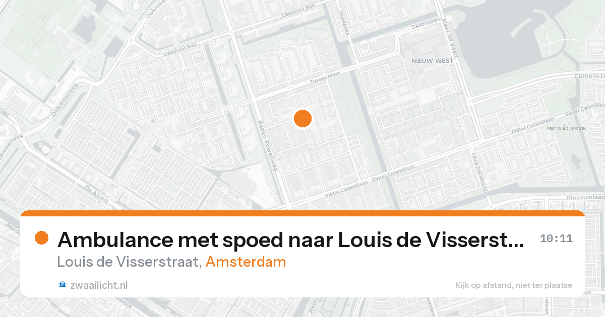 Ambulance met spoed naar Louis de Visserstraat in Amsterdam — 21 aug 2026