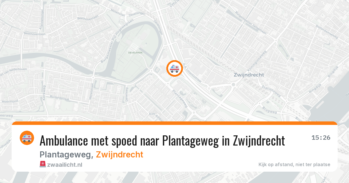 Ambulance met spoed naar Plantageweg in Zwijndrecht — 14 aug 2026