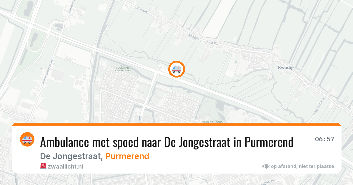 Ambulance met spoed naar De Jongestraat in Purmerend — 1 aug 2026
