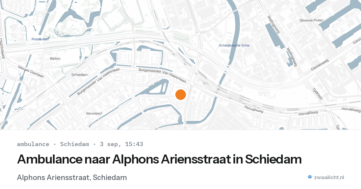 Ambulance naar Alphons Ariensstraat in Schiedam — 3 sep 2026