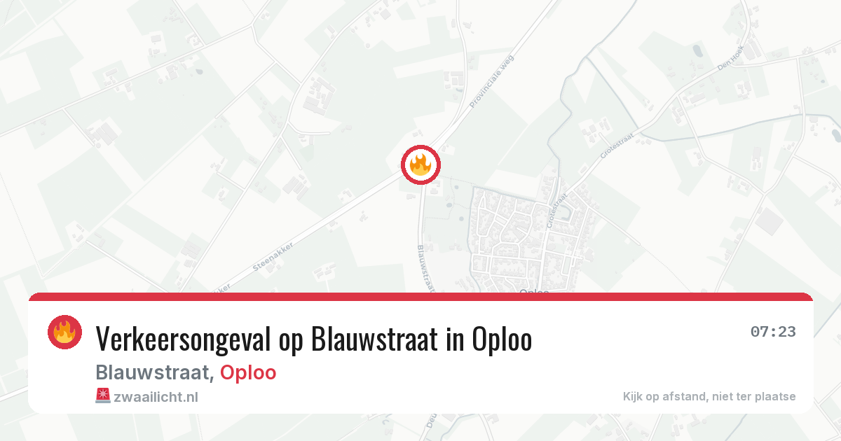Verkeersongeval op Blauwstraat in Oploo — 19 mei 2026