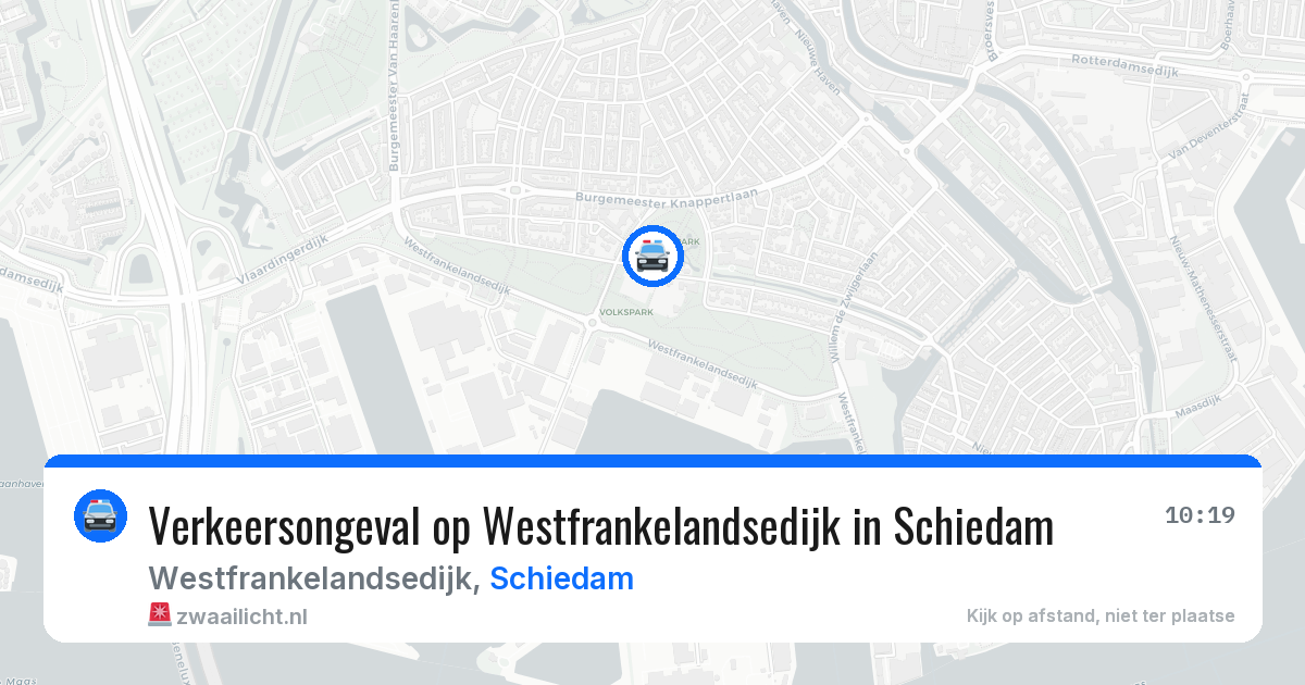 Verkeersongeval op Westfrankelandsedijk in Schiedam — 13 aug 2026