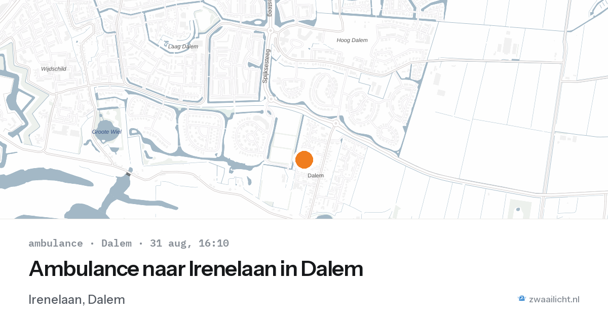 Ambulance naar Irenelaan in Dalem — 31 aug 2026