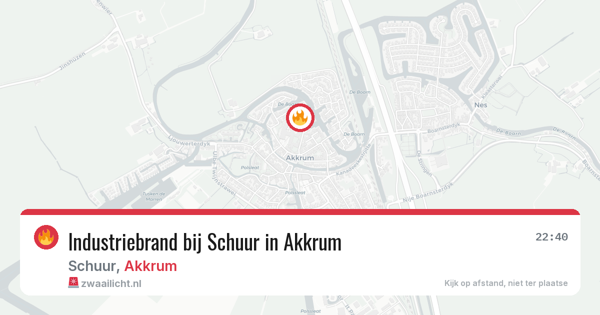 Industriebrand bij Schuur in Akkrum — 19 mrt 2026