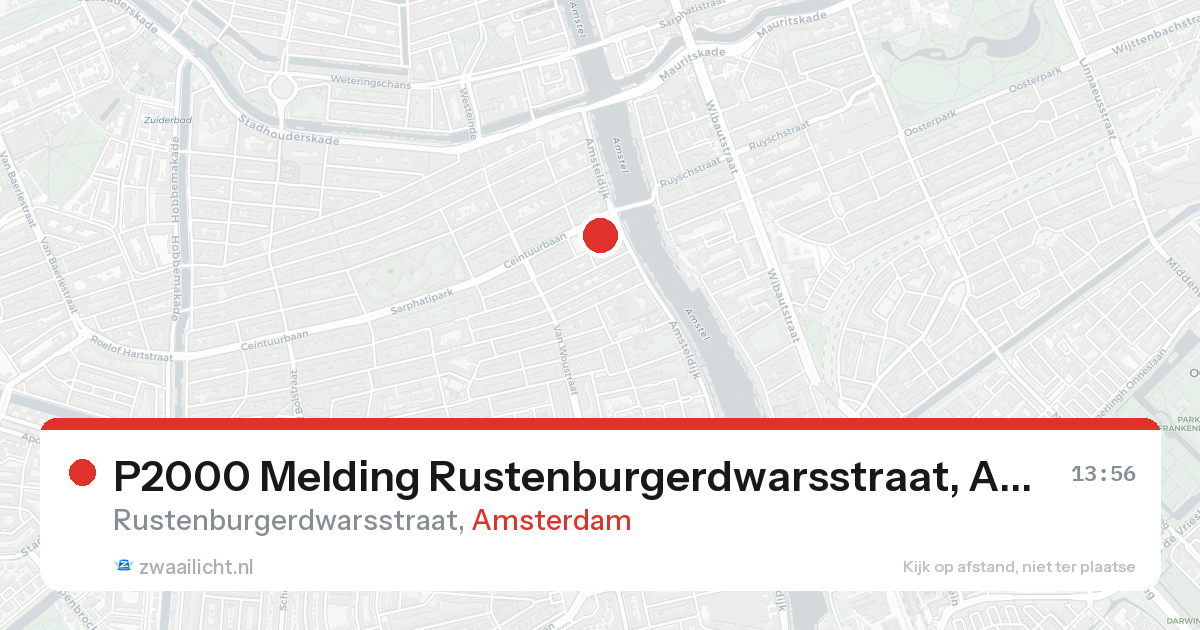 P2000 Melding Rustenburgerdwarsstraat, Amsterdam — 30 jan 2026