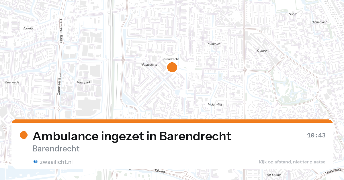 Ambulance ingezet in Barendrecht — 28 aug 2026 | 🚨 Zwaailicht.nl