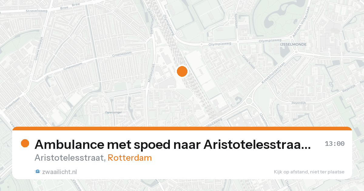 Ambulance met spoed naar Aristotelesstraat in Rotterdam — 21 aug 2026