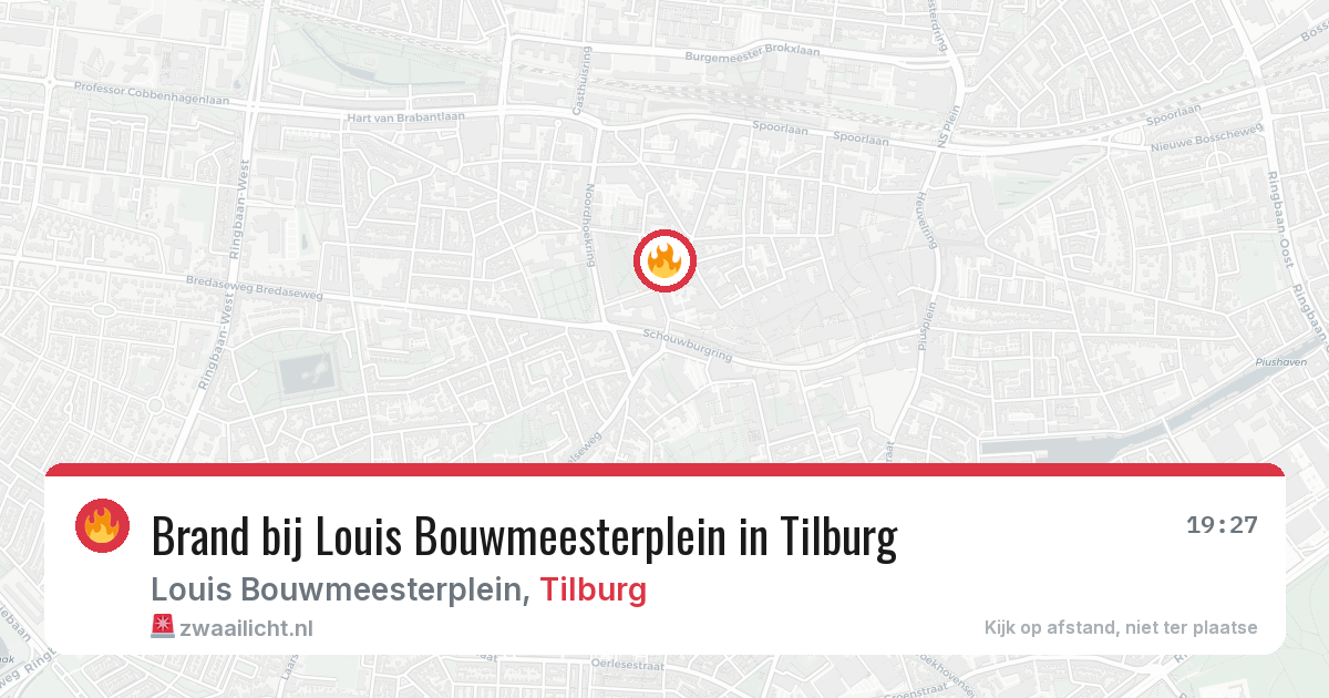 Brand bij Louis Bouwmeesterplein in Tilburg — 26 jun 2026