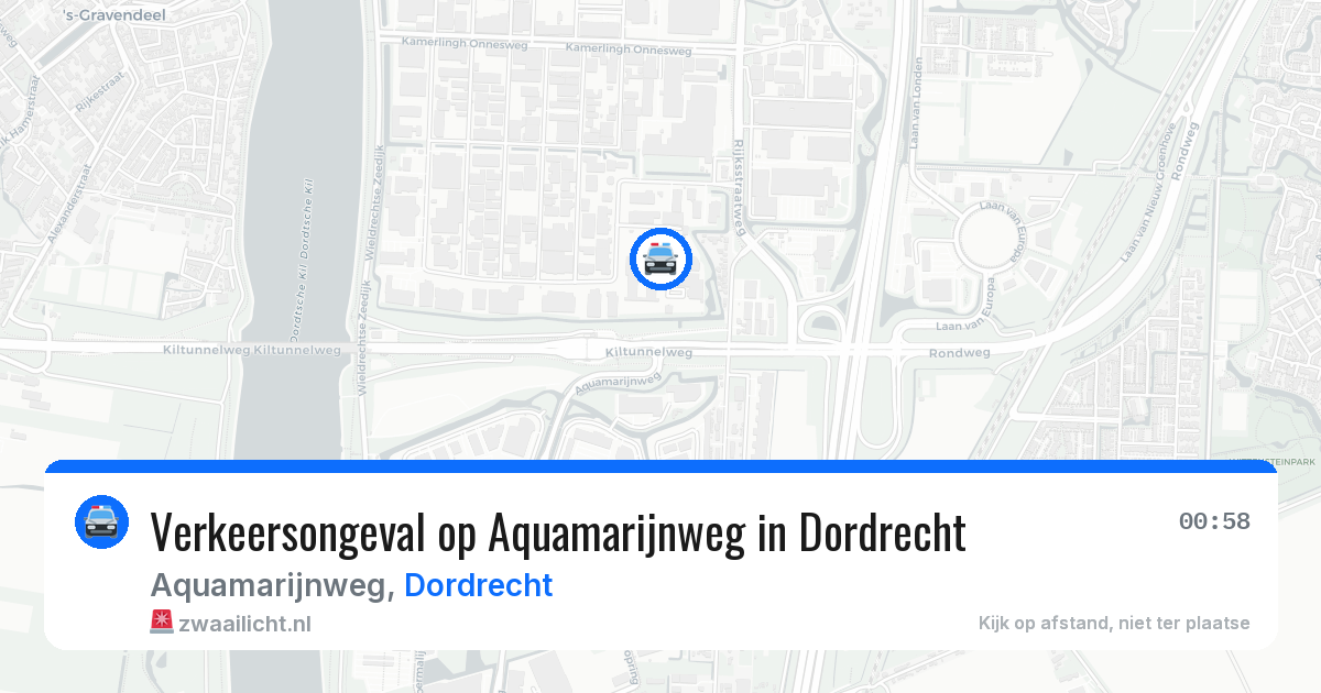 Verkeersongeval op Aquamarijnweg in Dordrecht — 26 jun 2026