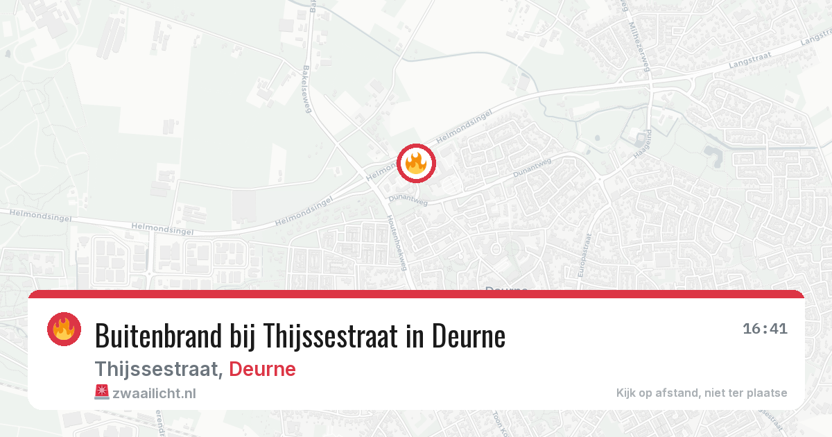 Buitenbrand bij Thijssestraat in Deurne — 10 aug 2026