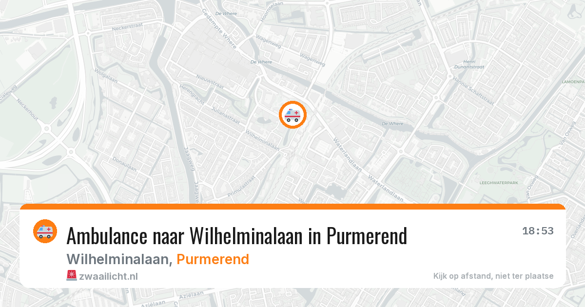 Ambulance naar Wilhelminalaan in Purmerend — 15 jul 2026