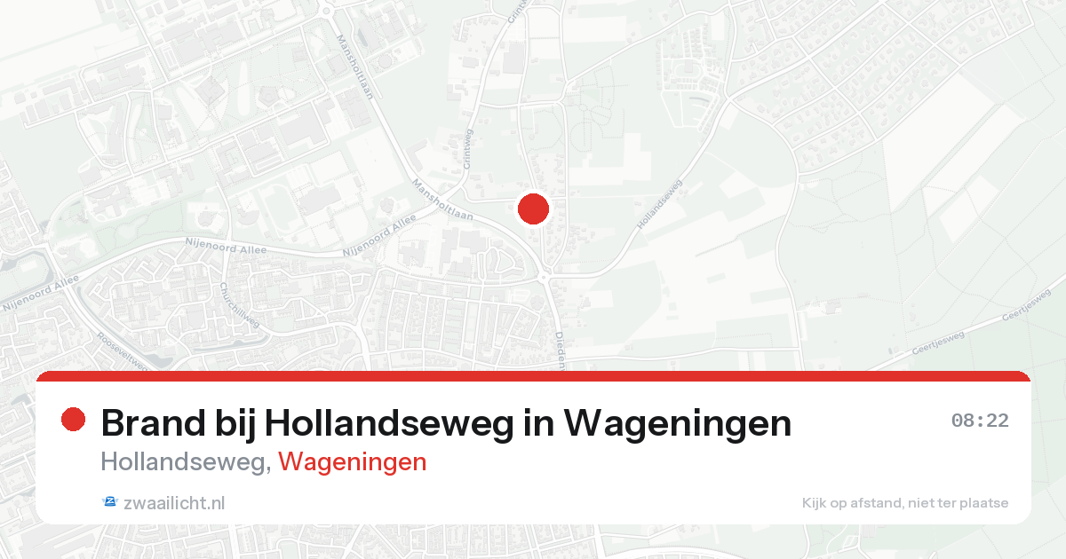 Brand bij Hollandseweg in Wageningen — 3 mrt 2026